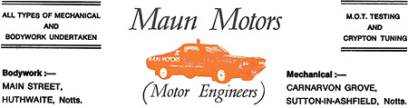 Historic Maun Motors Letterhead from the 1970s