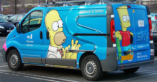 Sky Van Homer Simpson