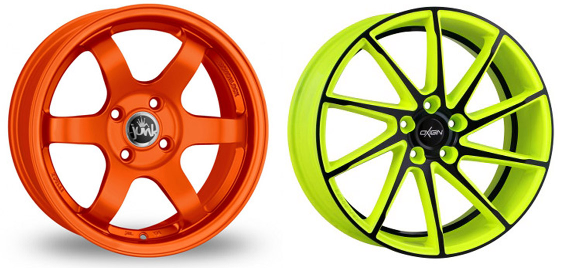 Neon orange VW Transporter alloy wheels